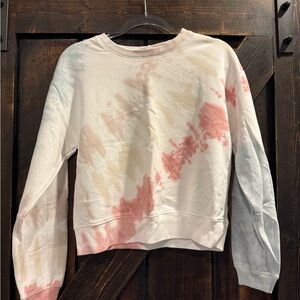 GAP Kids Pink and Cream Tie-Dye Sweatshirt